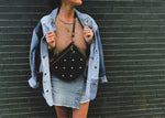 the STUDDED sling, monochromatic black