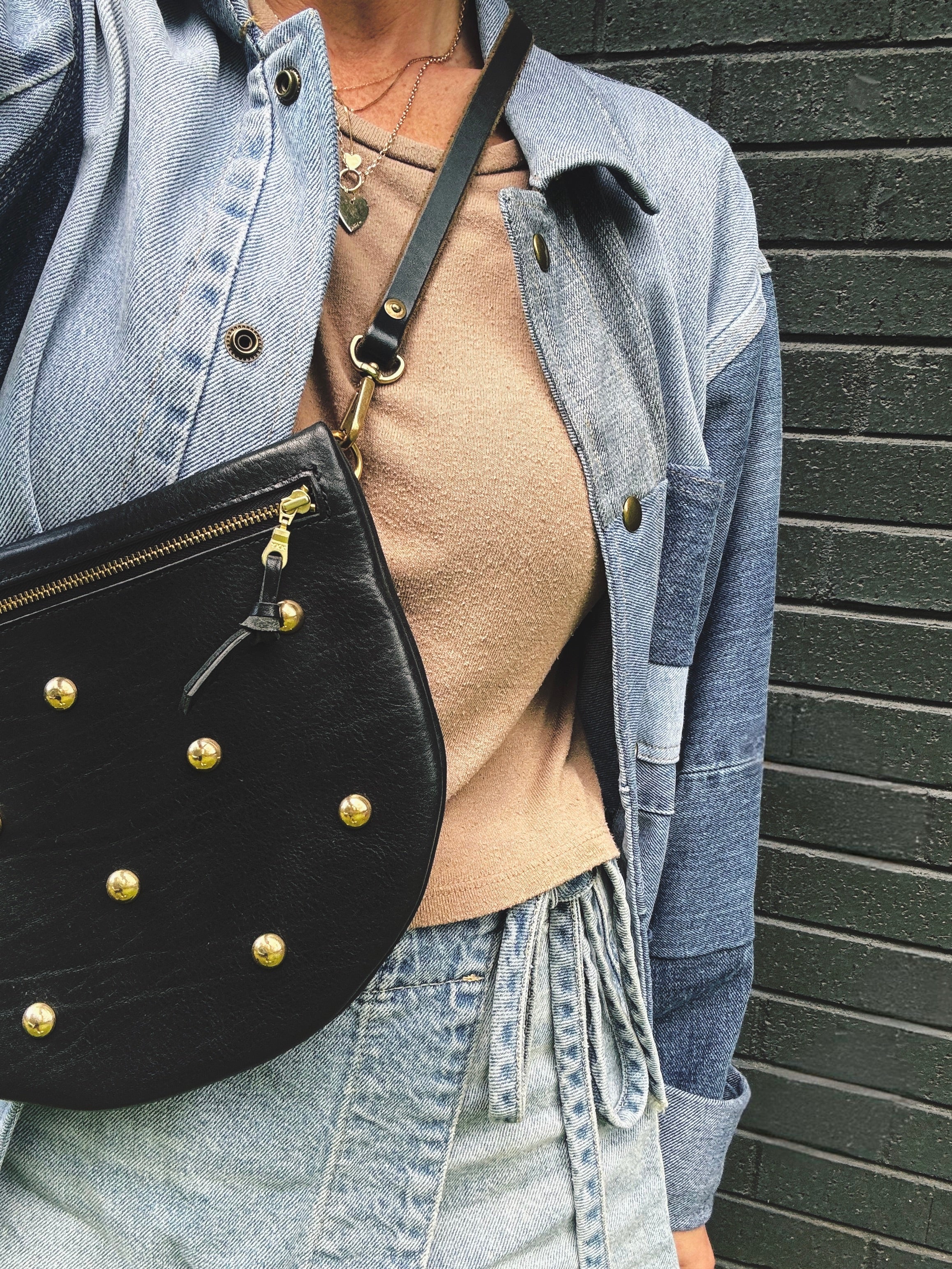 the STUDDED sling, monochromatic black