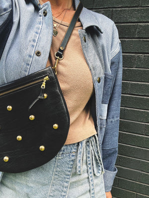 the STUDDED sling, monochromatic black