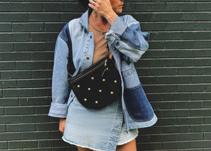 the STUDDED sling, monochromatic black