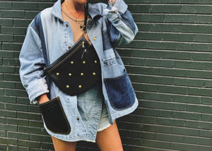 the STUDDED sling, monochromatic black