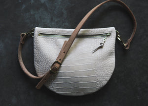 the sling, croc embossed natural