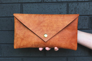 the envelope clutch, leather