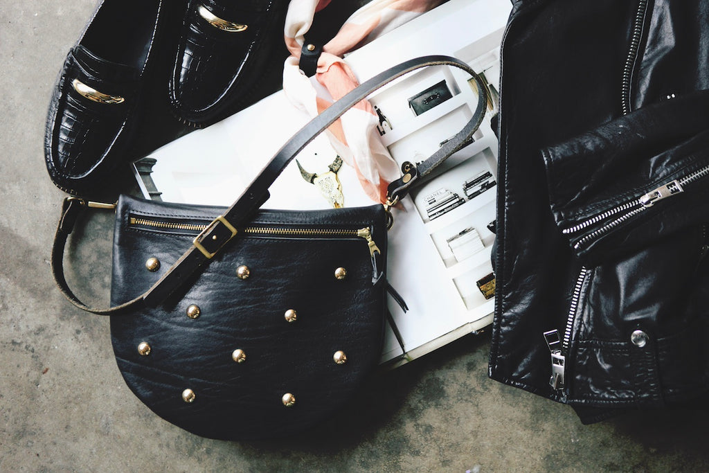 the STUDDED sling, monochromatic black