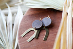 leather + brass arch earrings