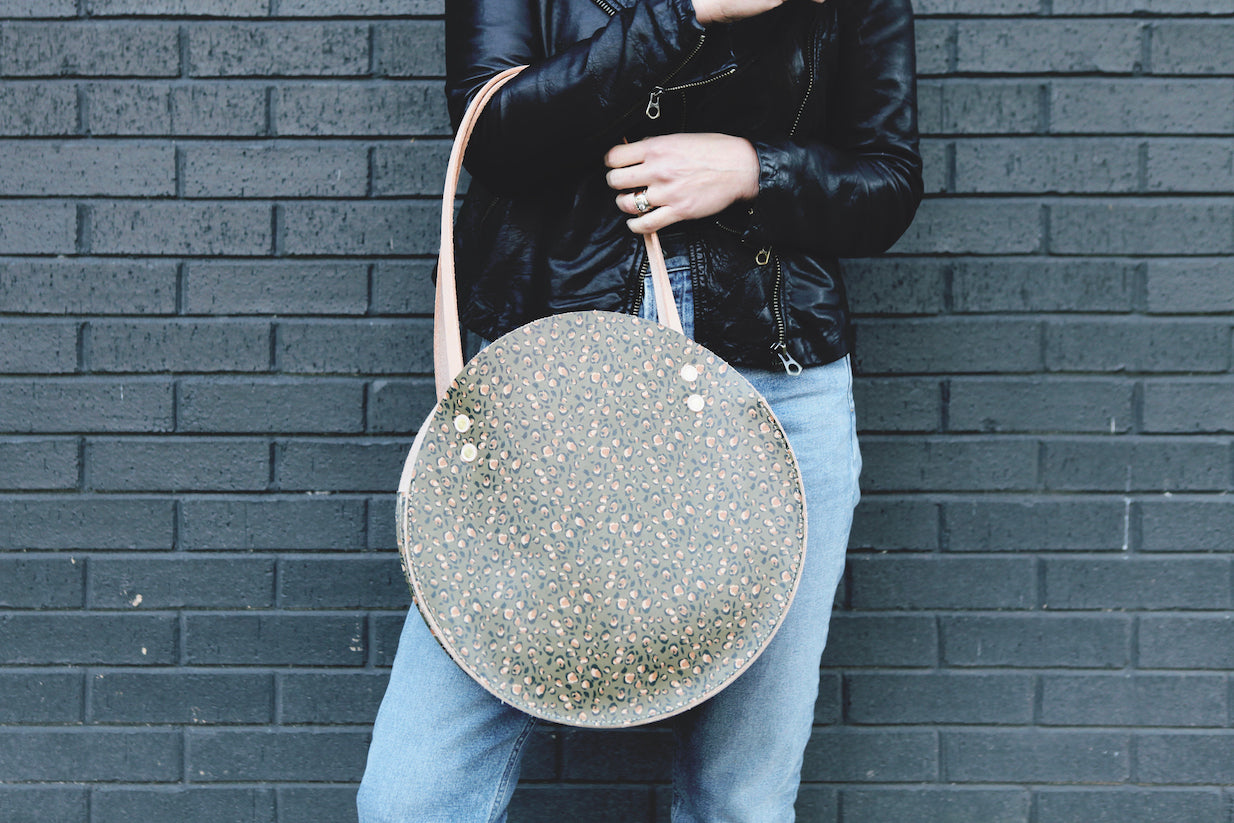 the roundabout, olive leopard print