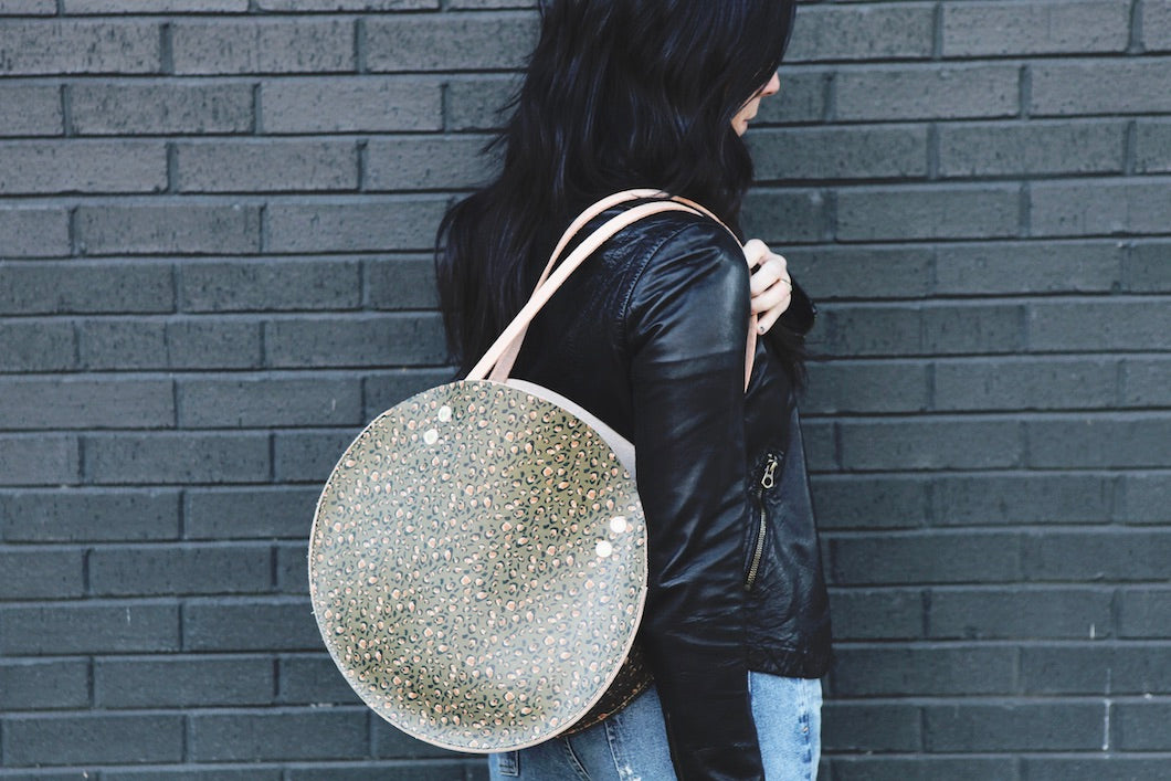 the roundabout, olive leopard print