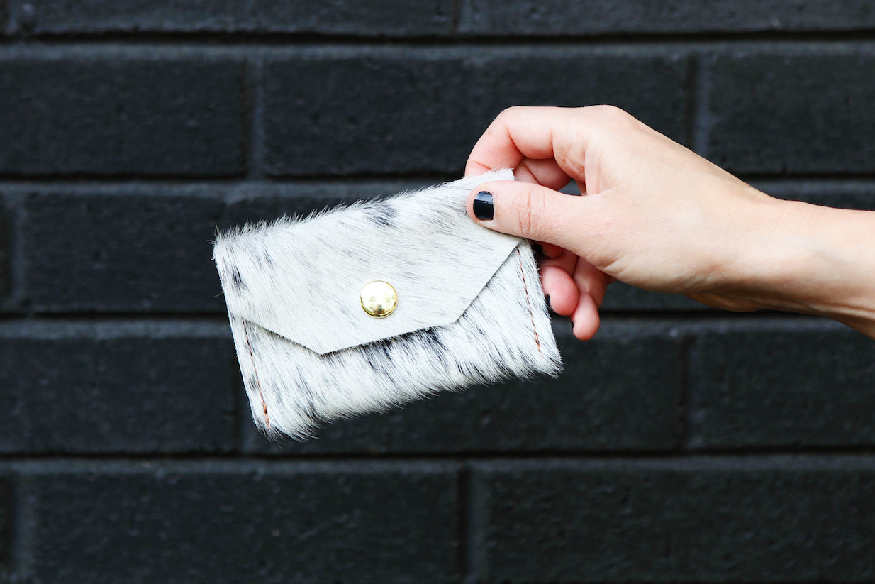 the small snap pouch, hair-on-hide